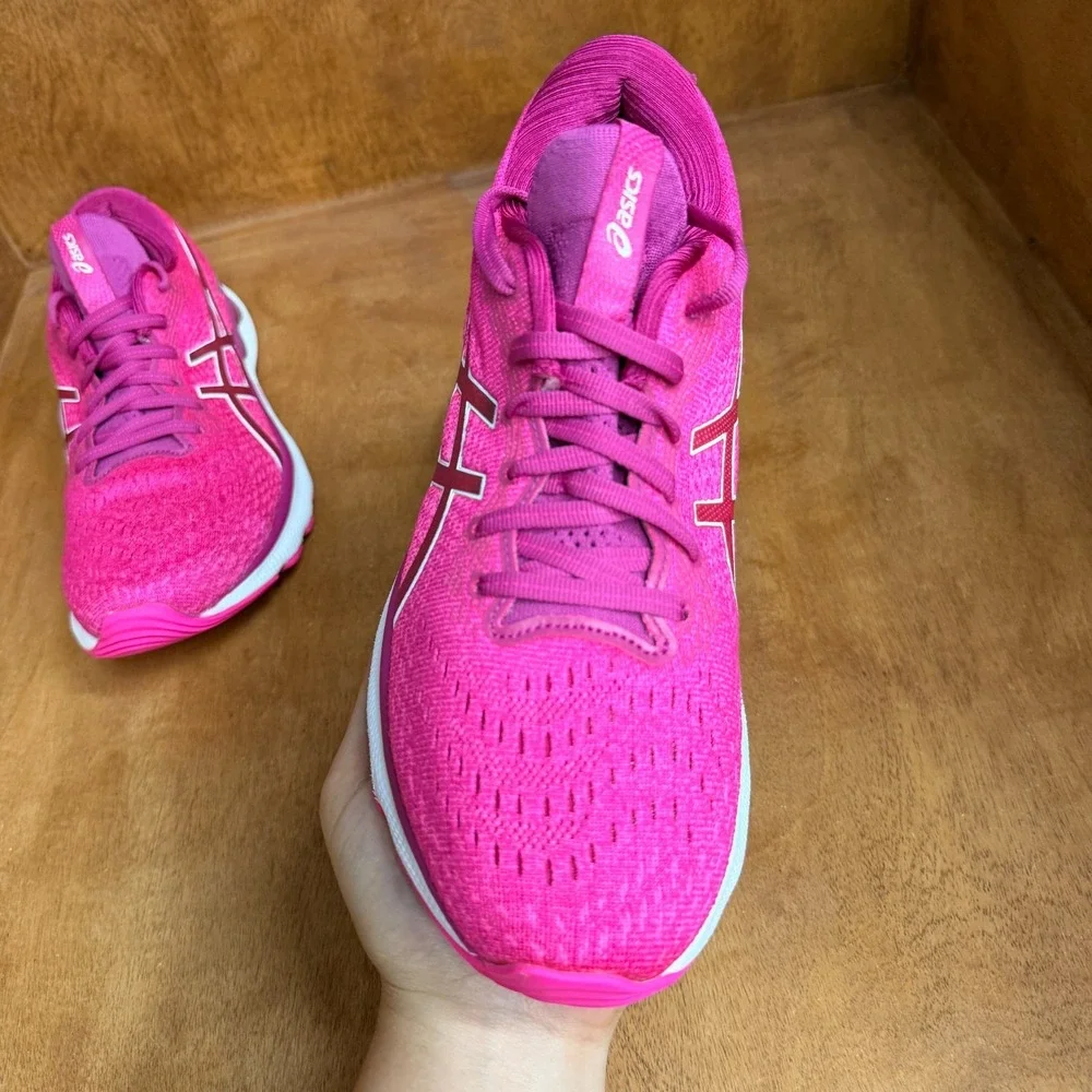 ASICS Gel-Nimbus 24 Running Shoes Womens Sz 9 Hot Pink Athletic Sneakers 101B201